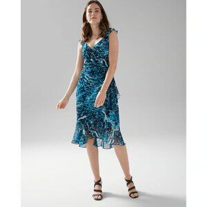 White House Black Market Sleeveless Ruffle Wrap Dress Size 4